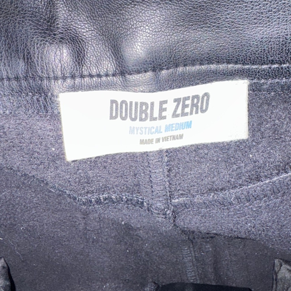 Double Zero Mystical Black Faux Leather Wide Leg Pants Medium - Picture 3 of 4